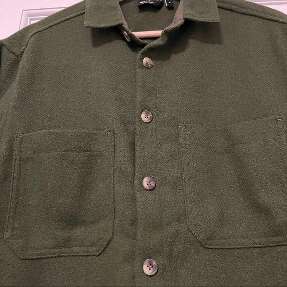 🎊MUST GO free shipping! ASOS DESIGN wool mix shacket in olive green - size Small - Picture 10 of 10